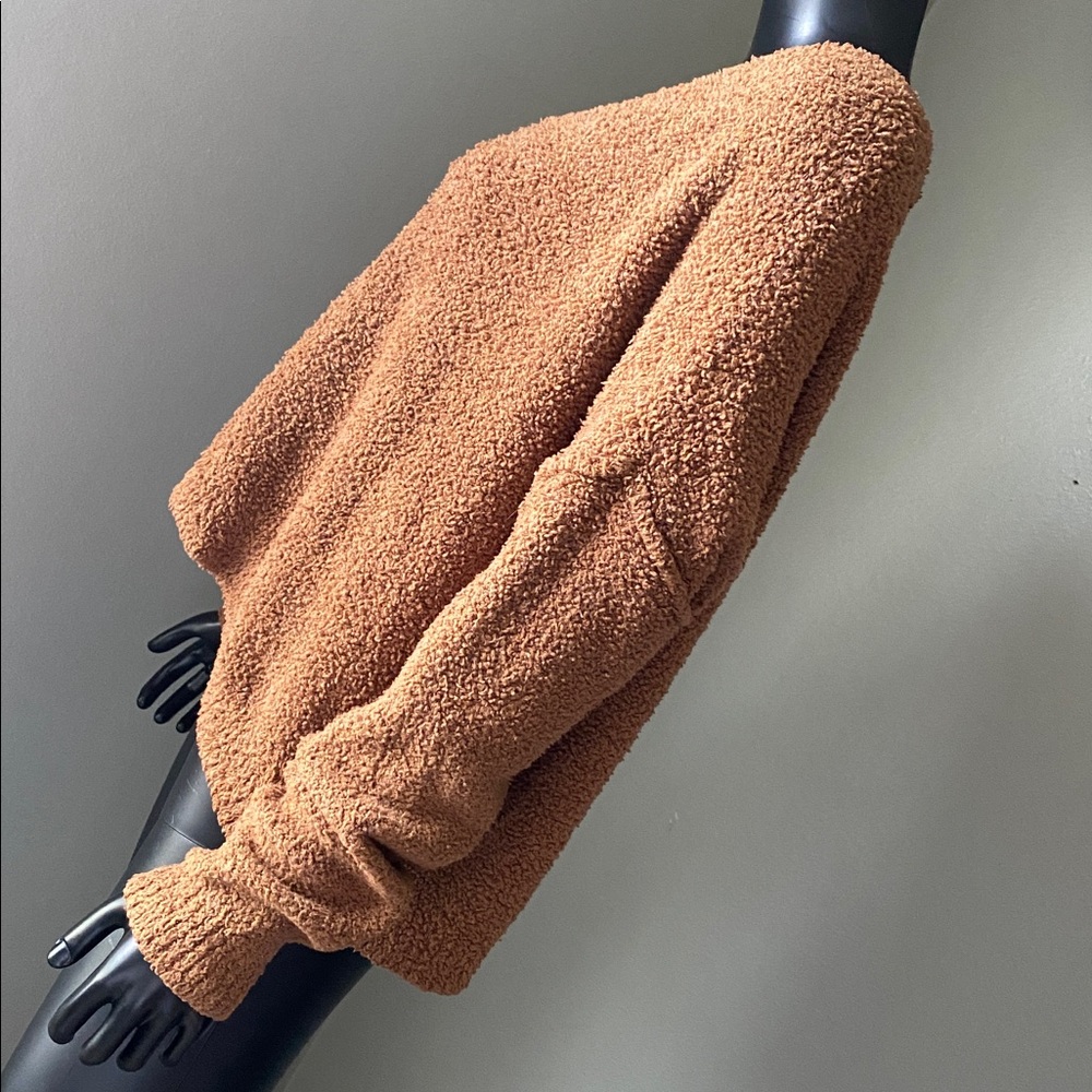 Hazel Moon Teddy Bear Brown Cozy V-Neck Sweater - Picture 5 of 10